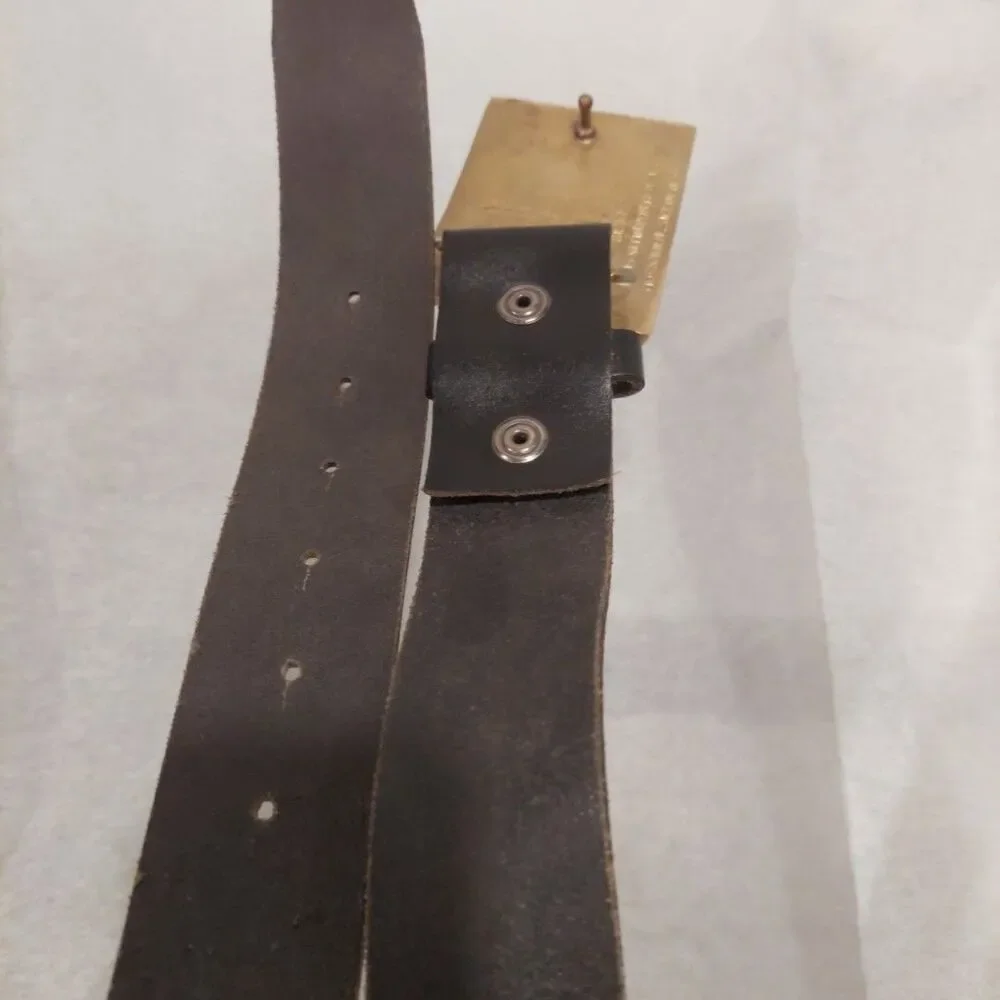 Black Italian Leather Belt with a buckle featuring the flag of Norway 